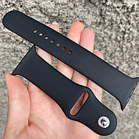 Ремешок силиконовый для Apple Watch 42/44/45/49 mm Браслет для смарт часов черный ремешки эпл вотч