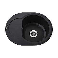 Гранітна мийка Globus Lux MORAINE чорний  600х470мм-А0001