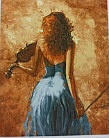 Набор алмазной вышивки Девушка со скрипкой живопись полная выкладка мозаика 5d наборы 30х40 см