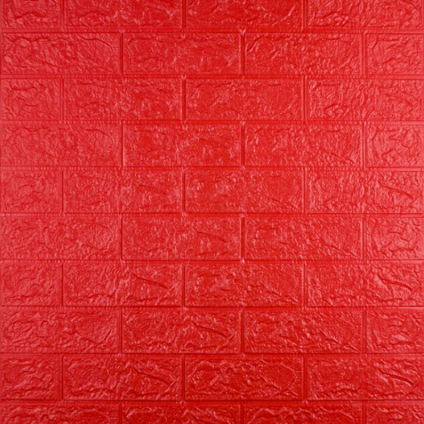 Самоклеючі 3Д панелі для стін, декоративні м'які 3D панелі самоклейки 700х770х3 мм, Червона цегла