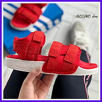 Босоножки женские Adidas Adilette Sandals red / сандалии Адидас Аделайт красные на липучках