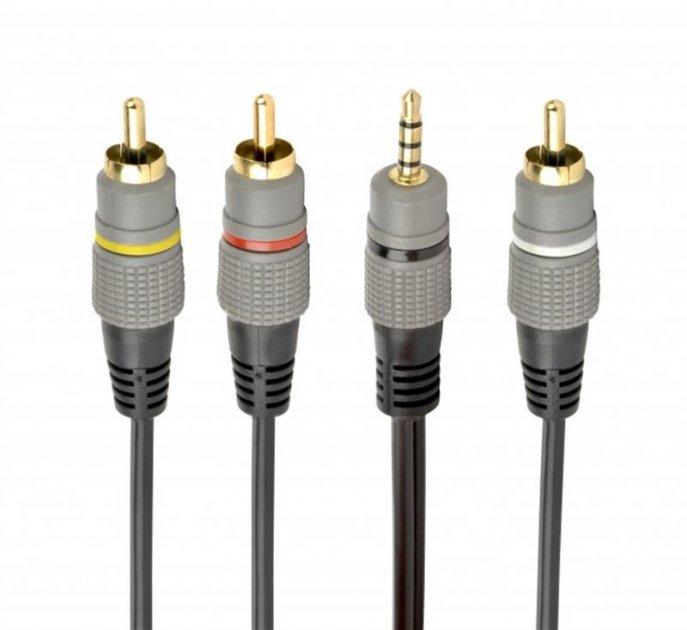 Кабель аудіо відео Cablexpert CCAP-4P3R-1.5M (3.5мм-3RCA-тюльпан папа) 1,5м