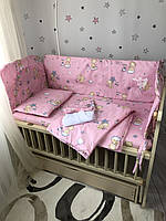 Комплект постільної білизни Baby Comfort Кроха Мішки на рожевому