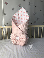 Демісезонний конверт-оделіло Baby Comfort з плюшем персиковий