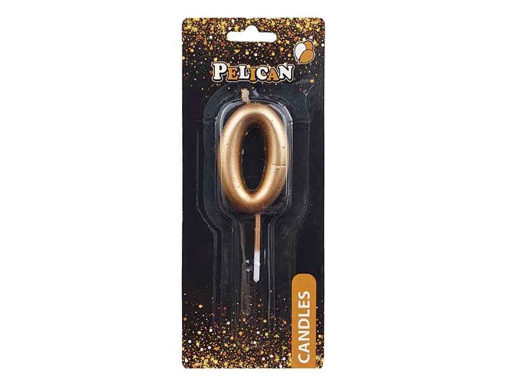 Свiчка для торта 0 ЗОЛОТО 4,5 см. 864510 ТМ PELICAN, фото 1