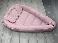 Кокон-позиционер для новорожденных Baby Comfort со съемных бортом (нежно-розовый)