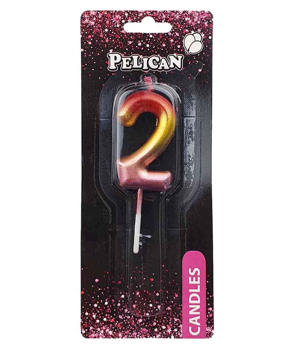 Свичка для торта 2 РАЙДУЖНА 4,5 см. 864562 ТМ PELICAN, фото 1