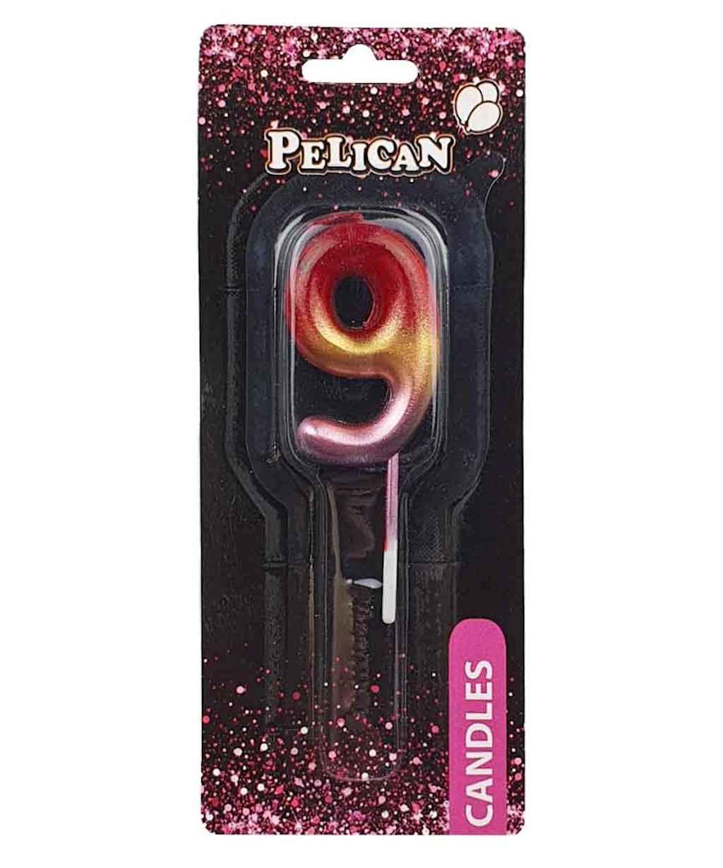 Свичка для торта 9 РАЙДУЖНА 4,5 см. 864569 ТМ PELICAN, фото 1