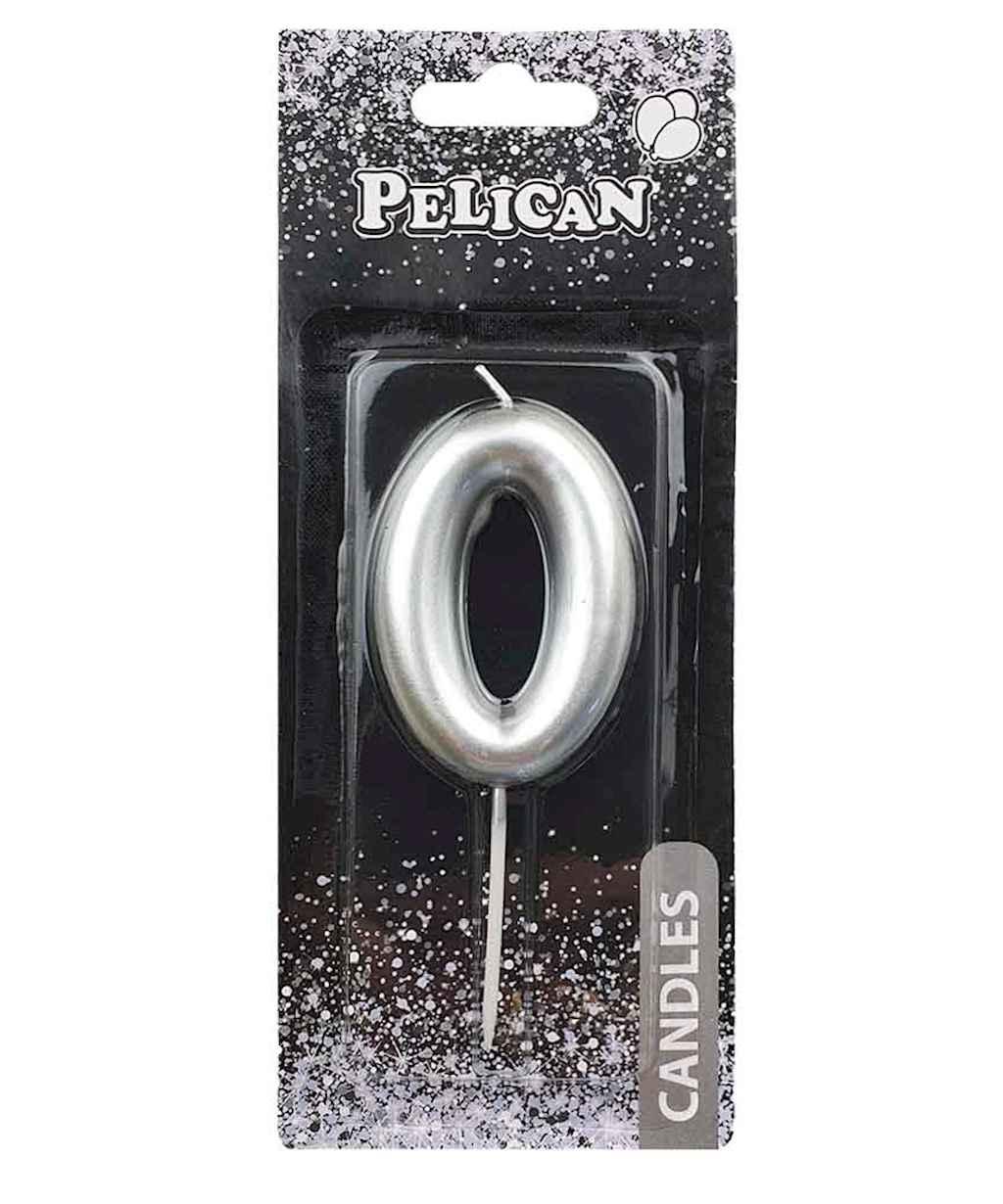 Свiчка для торта 0 СРБЛО 6 см. 866020 ТМ PELICAN, фото 1
