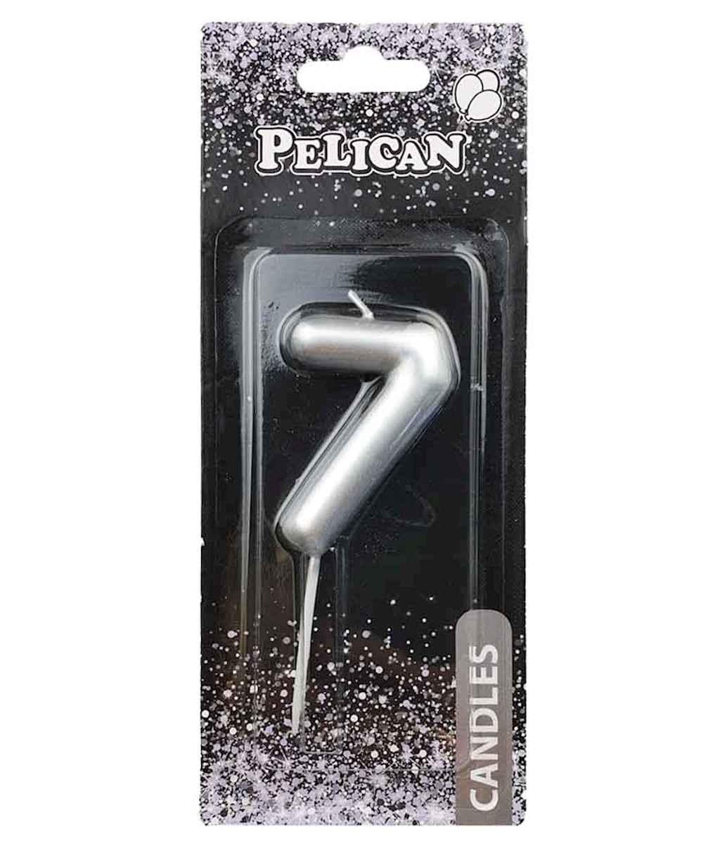 Свiчка для торта 7 СРБЛО 6 см. 866027 ТМ PELICAN, фото 1