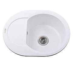 Гранітна мийка Globus Lux MORAINE білий 600х470мм-А0007