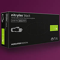 Перчатки нитриловые чёрные без пудры NITRYLEX® black M (100шт\1000шт)