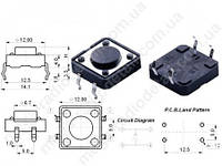 Мікрокнопка тактова TS-G001 12x12x11mm