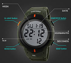 Skmei чоловічі спортивні тактичні годинники Skmei Neon 10 Bar, фото 3