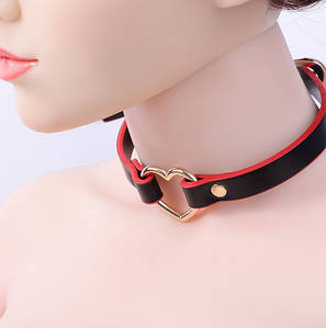 Нашийник БДСМ для рольових ігор Серце 7414 46 см червоний ID 4399021
