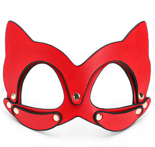 Маска БДСМ для рольових ігор Кішка 7415 13х21 см червона ID 4399022