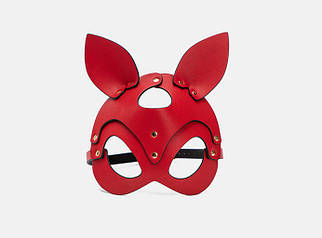 Маска БДСМ для рольових ігор Кішка 7421 20х25 см червона ID 4399028