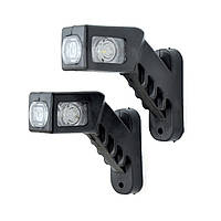 Габарит "ріжки" 12/24v косий середній кр +біл + жовт 1 + 1 + 2 LED 13 см Л-081 (2 шт.) (Туреччина) Блістер