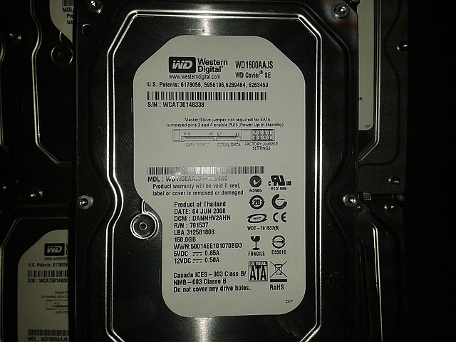 Жесткий диск Western Digital 160Gb, WD1600AAJS, Sata 3,5" - фото 1 - id-p21262609