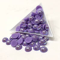 Полубусины перламутровые 10 мм, 10 гр/уп цвет - фиолетовый с АВ покрытием - А36