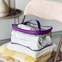 Прозора косметичка зі щільного силікону L ORGANIZE (фіолетовий)