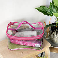 Прозора косметичка зі щільного силікону L ORGANIZE (рожевий)