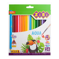Карандаші кольорові ZiBi Kids line AQUA акварельні 24 шт (ZB.2476)