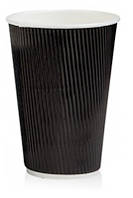 Паперовий стакан (180 мл) Ripple чорний гофра