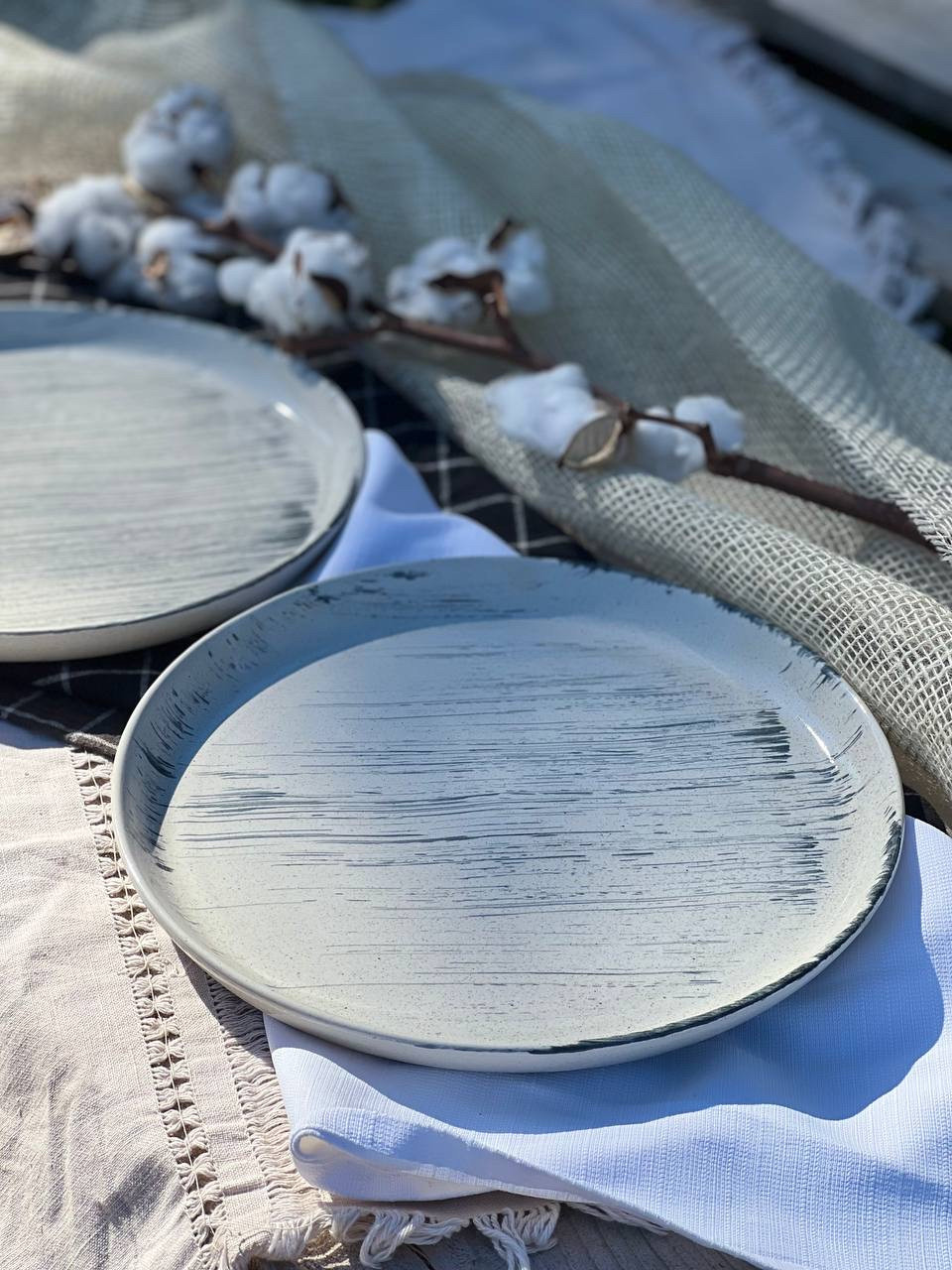 Тарілка кругла з бортиком 25 см., "Чорний лофт плюс", фото 1