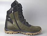Оливкові тактичні берці великих розмірів військові черевики на змійці армійське взуття Rosso Avangard Himerua, фото 3