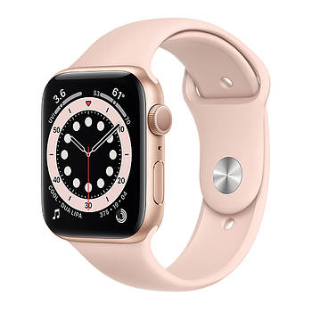 Смарт годинник Apple Watch Series 6 44mm Gold Aluminum Case with Pink Sand Sport Band (M00E3) (Open Box)