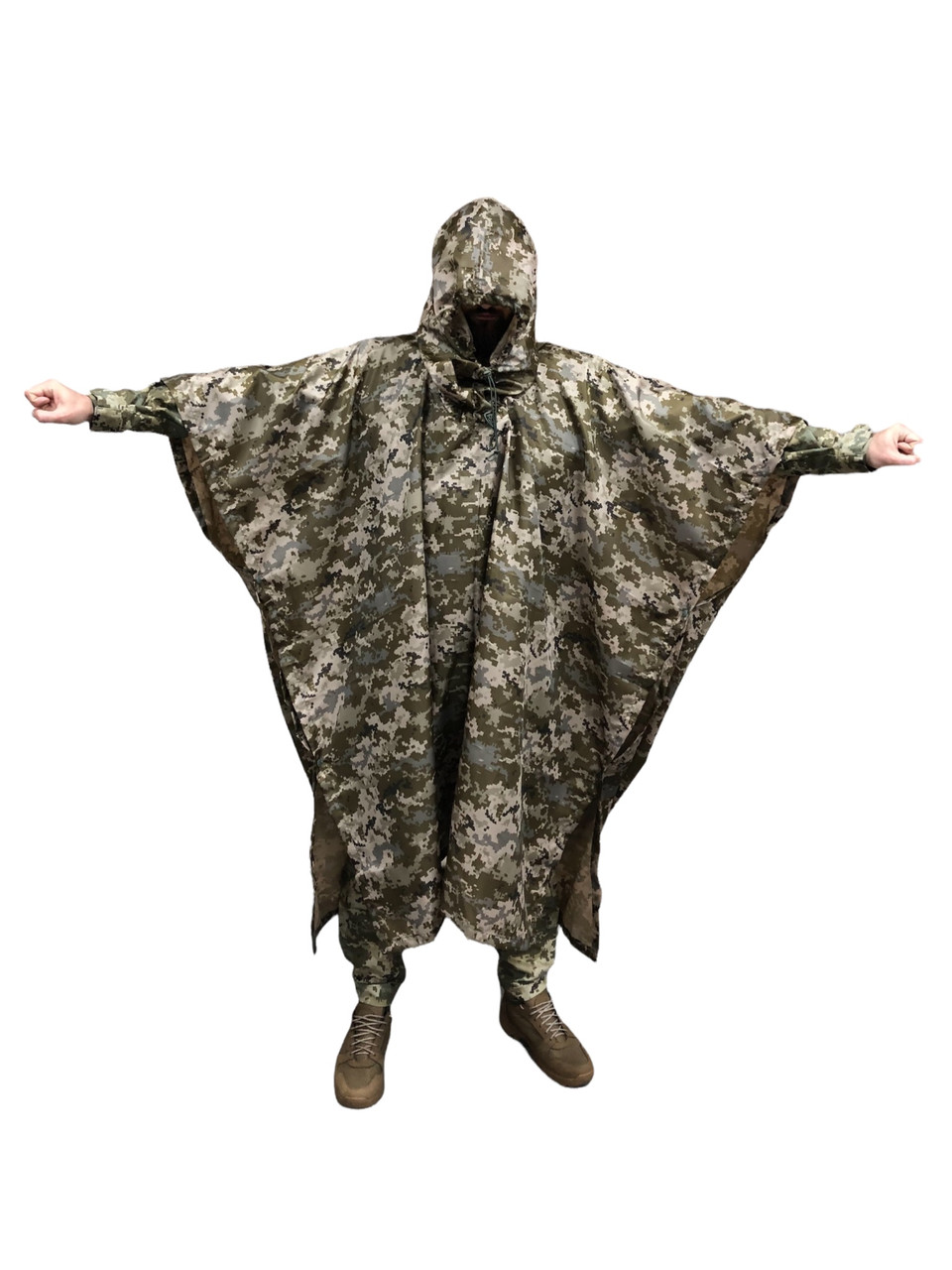 Військовий дощовик Пончо ЗСУ піксель, тактичний армійський плащ накидка від дощу, фото 1