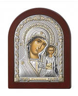 Срібна ікона "Божої Матері з немовлям" (200х150мм.)