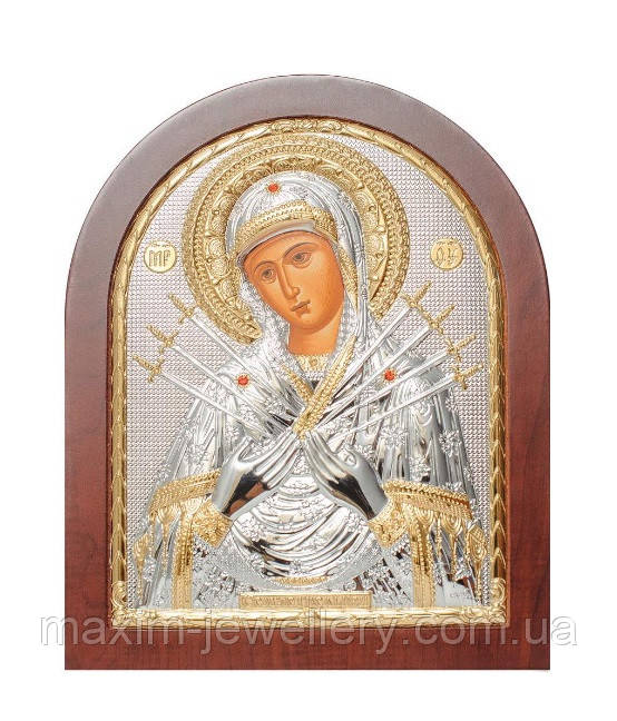 Срібна ікона "Семистрільна ікона Божої Матері", фото 1