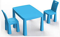 Дитячий стіл та два стільця (04680/1) долони, пластиковий. синій
