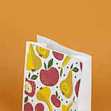 Подарункові пакети з малюнком 150*90*240 Паперовий Пакет подарунковий Яскраві Крафт пакет з малюнком груші яблука, фото 6