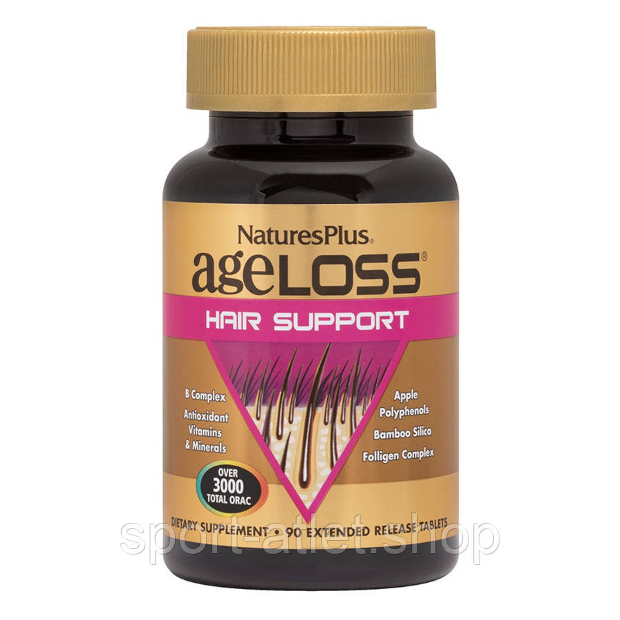 Натуральна добавка Natures Plus Age-Less Hair Support, 90 таблеток, фото 1