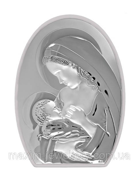 Срібна ікона Божої Матері «Годувальниця» (125х75мм.)