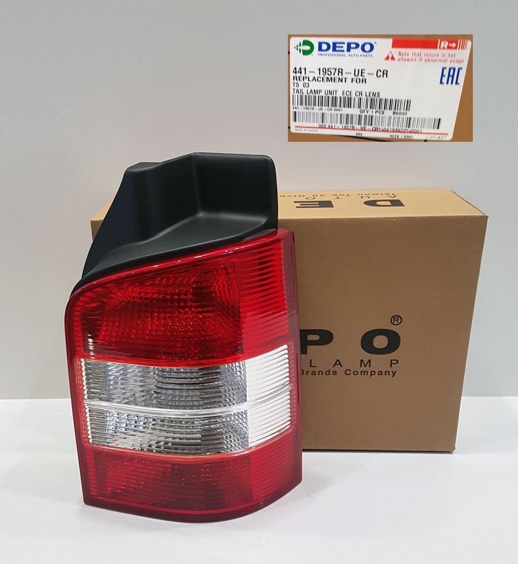 Ліхтар задній (правий) VW T-5 (від 2003-) (білий поворот) (ляда) DEPO - 441-1957R-UE-CR, фото 1