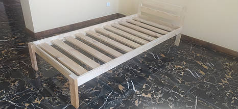 Ліжко односпальне 80х180 мод.Нікола натуральне дерево, відеоогляд., фото 2