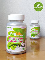 VegLife, Vital Teen, Мультивитамины для девочек подростков, 60 капсул