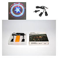 Логотип подсветка двери Капитан Америка Lazer door logo light Captain America