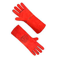 Перчатки сварщика спилковые с крагами Reflex-red