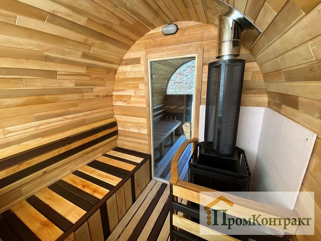 Строительство бани бочки Овоид Люкс 5,0м от производителя Thermowood Production - фото 6 - id-p1660567752