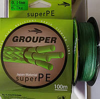 Шнур рыболовный Grouper Super PE от 0,10 до 0,3 100 м