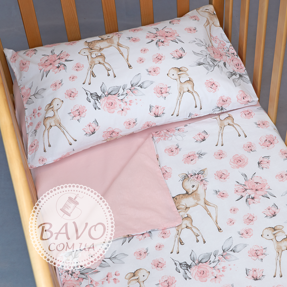 Дитяча постільна білизна в ліжечко для новонароджених, комплект в дитяче ліжечко для новонароджених Оленятко