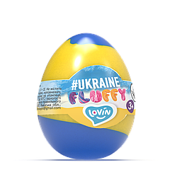 Іграшка-антистрес Fluffy #Ukraine ТМ Lovin 81004 Флаффі в банці яйце 40 мл. лизун слайм жмакати для дітей
