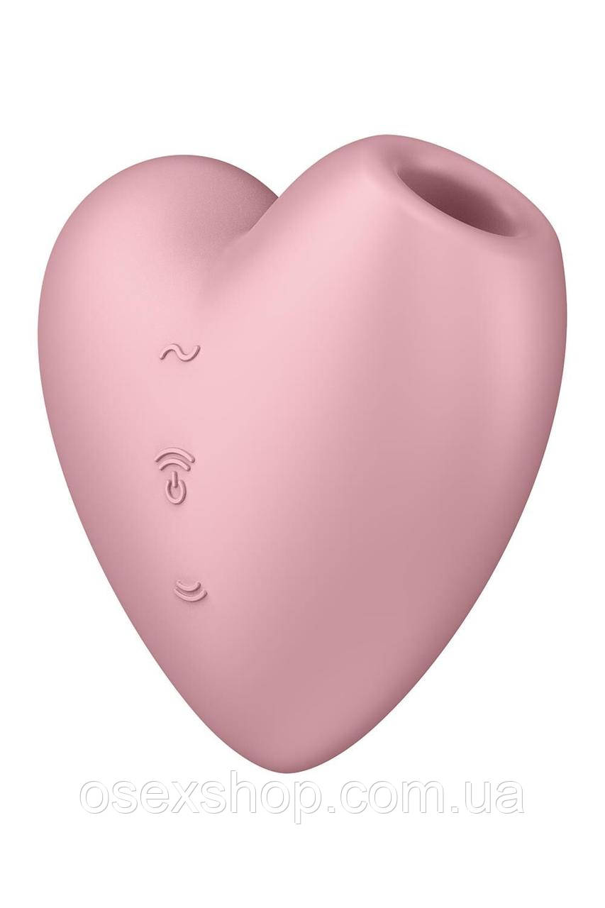 Вакуумний стимулятор-сердечко з вібрацією Satisfyer Cutie Heart Light Red, фото 1