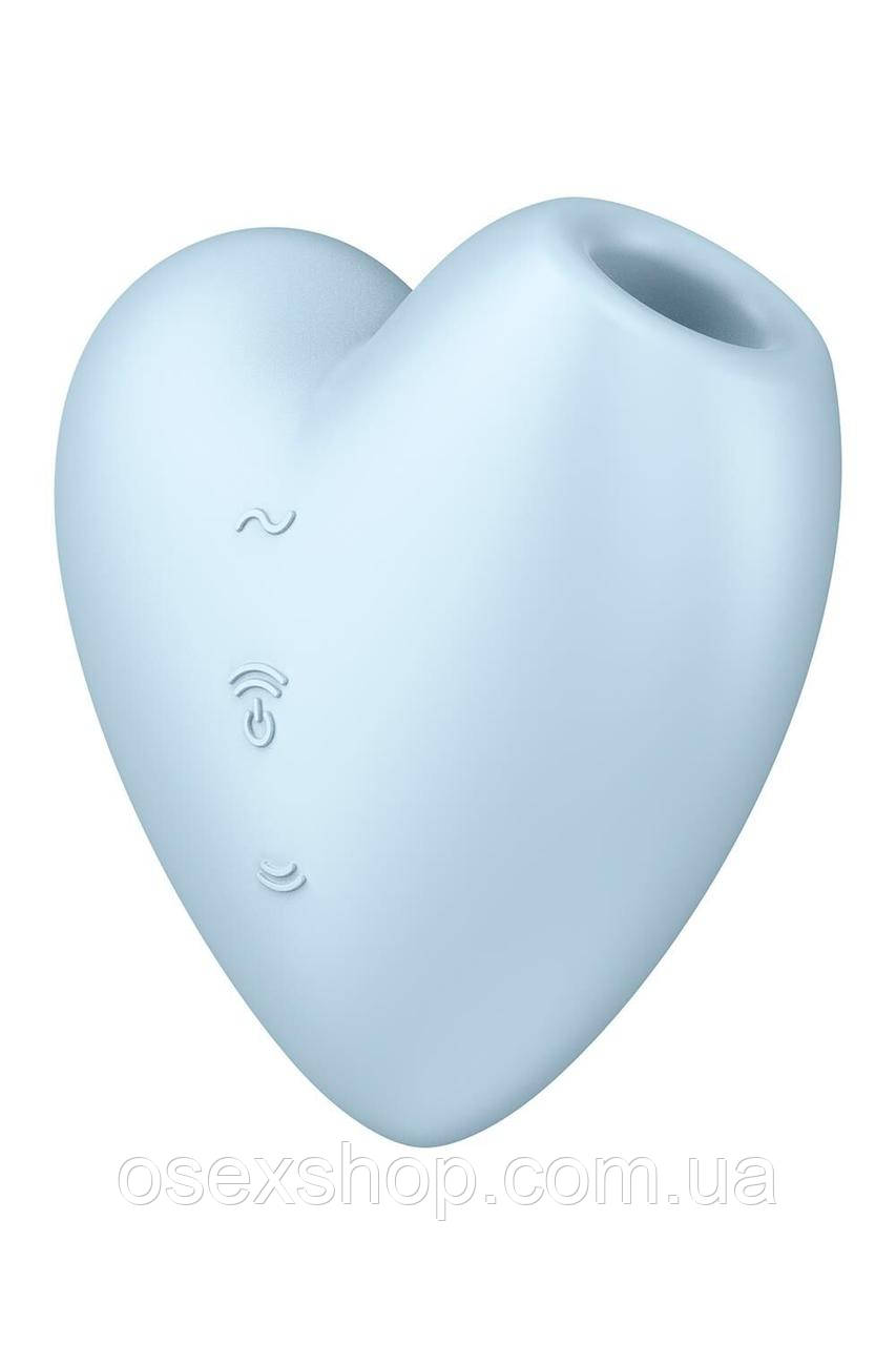 Вакуумний стимулятор-сердечко з вібрацією Satisfyer Cutie Heart Blue, фото 1