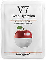 Тканевая маска BIOAQUA V7 Deep Hydration Apple polyphenol moisturizing and refreshing, 30 g.